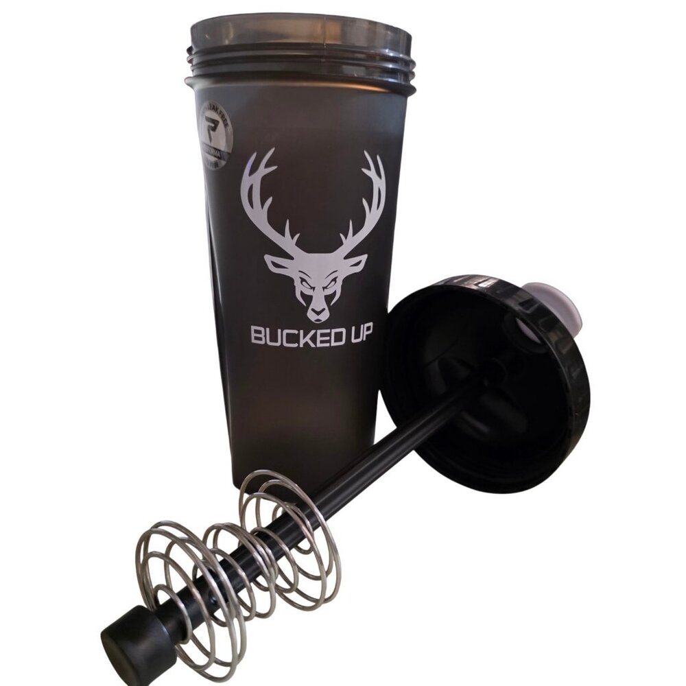 Bucked Up Perfect Shaker Cup Black and White Deer BPA FREE 28oz